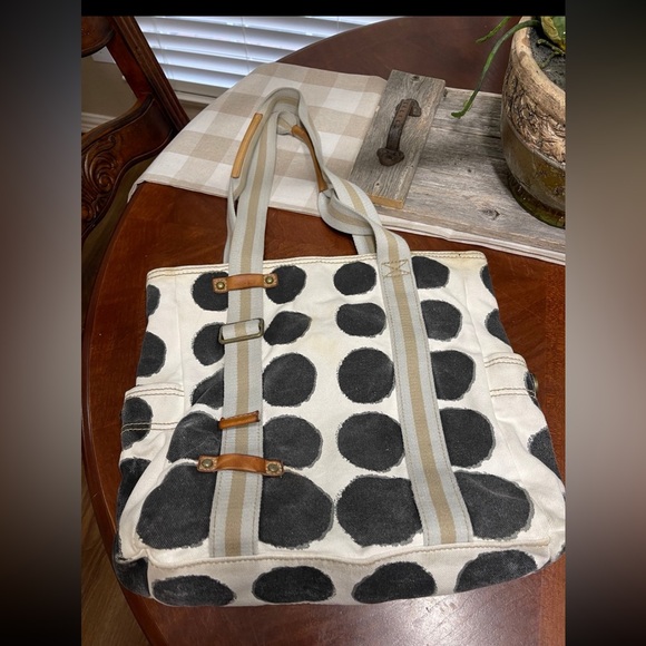 Gap canvas leather vtg Handbag Tote Bag weekender travel bag - Picture 1 of 12